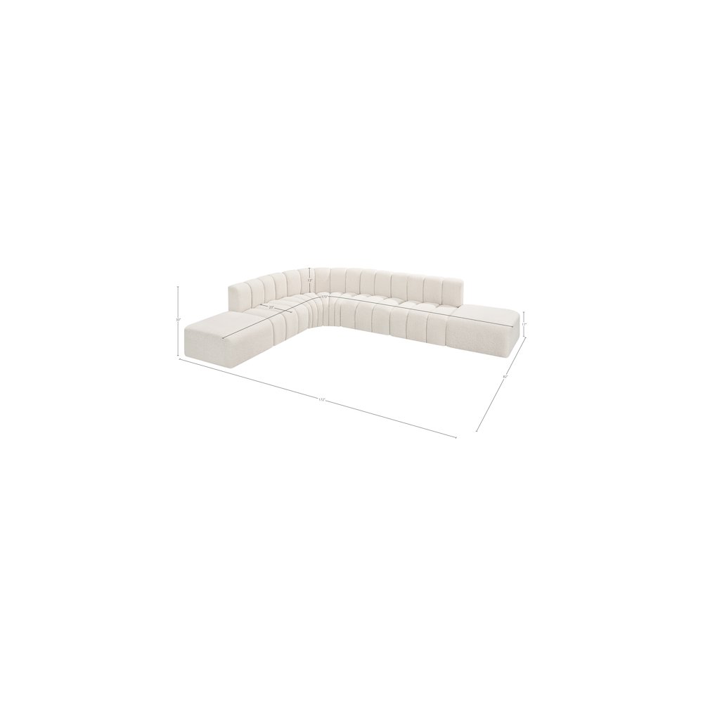 Arc Cream Boucle Fabric Modular Sofa. Picture 6