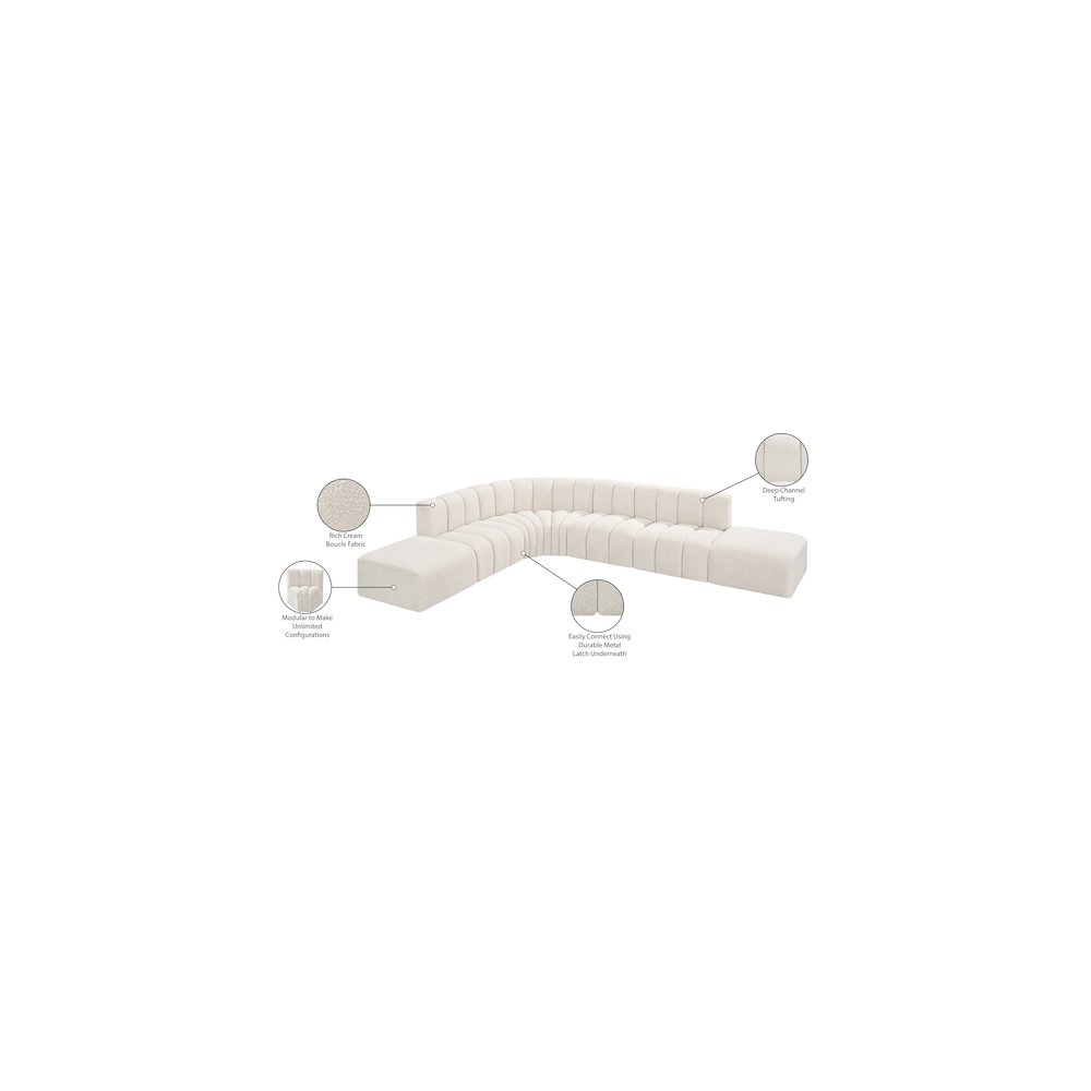 Arc Cream Boucle Fabric Modular Sofa. Picture 7