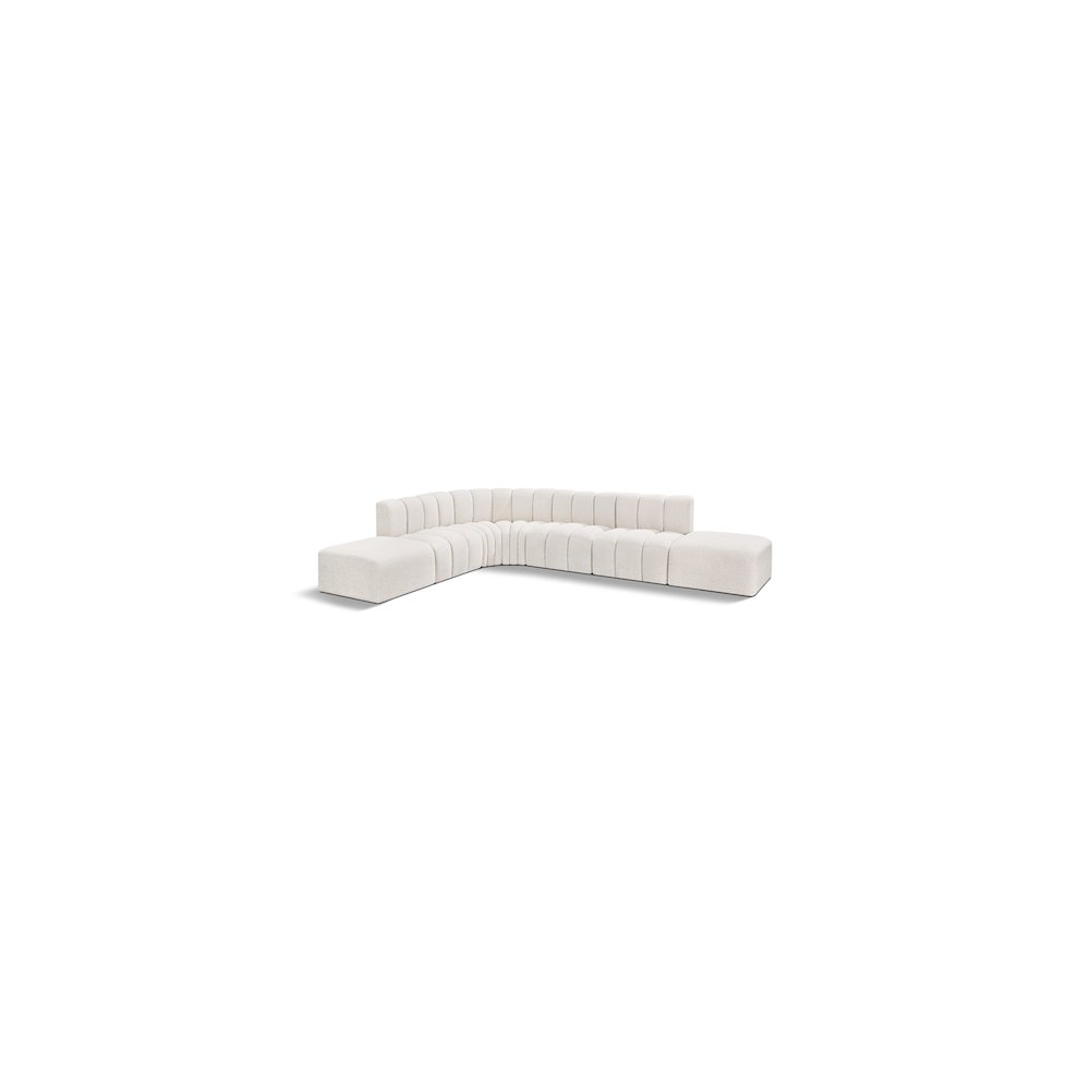 Arc Cream Boucle Fabric Modular Sofa. Picture 1