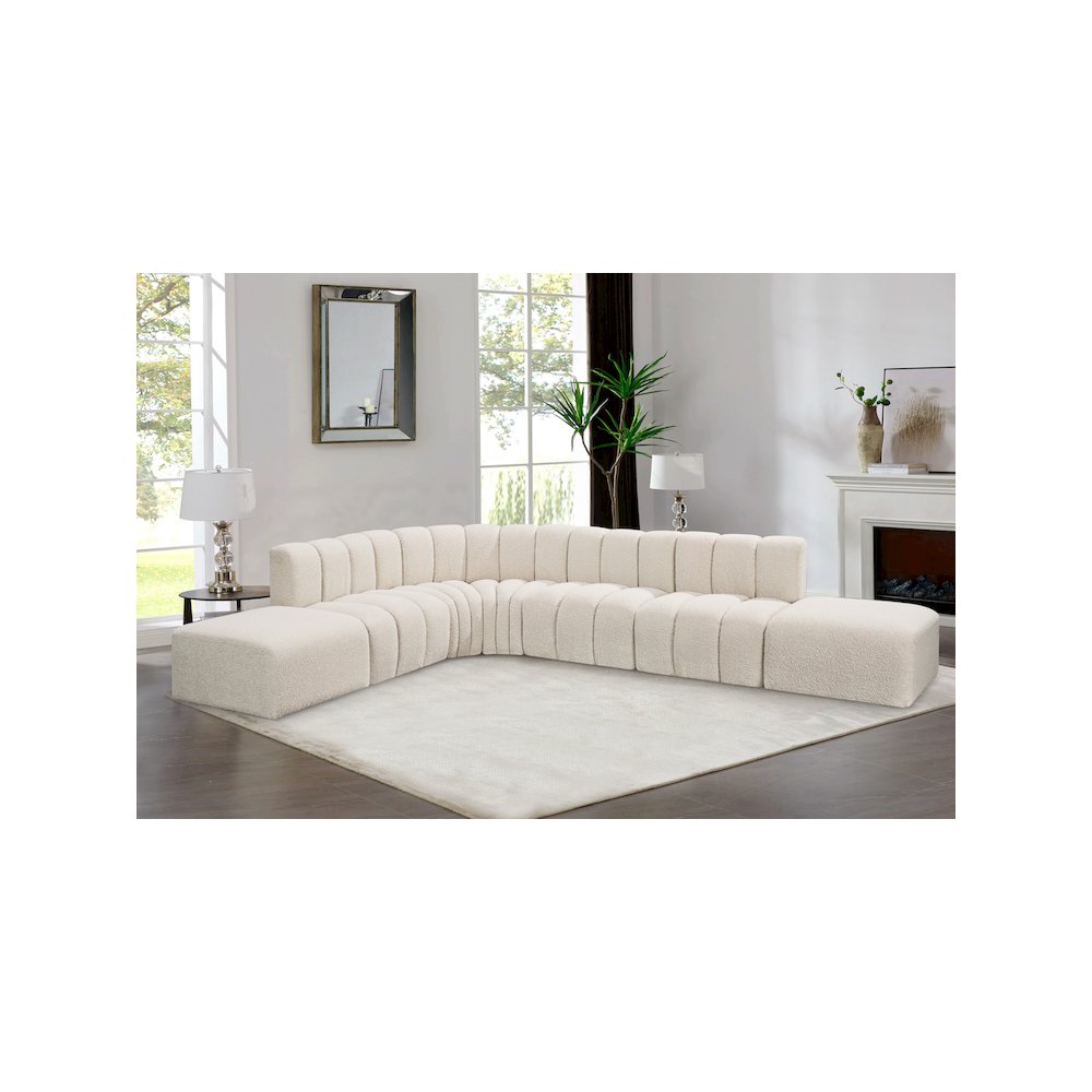 Arc Cream Boucle Fabric Modular Sofa. Picture 2