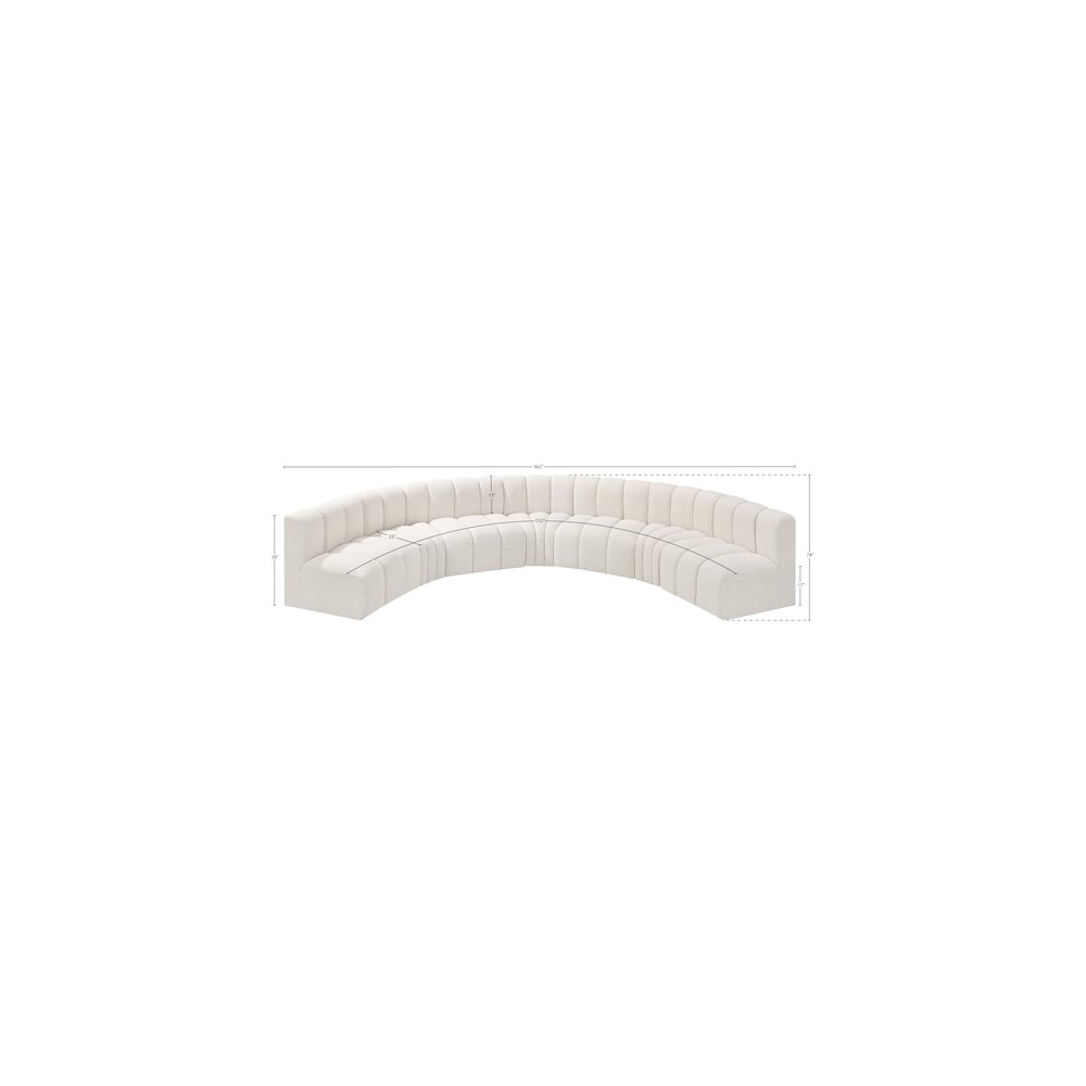 Arc Cream Boucle Fabric Modular Sofa. Picture 9