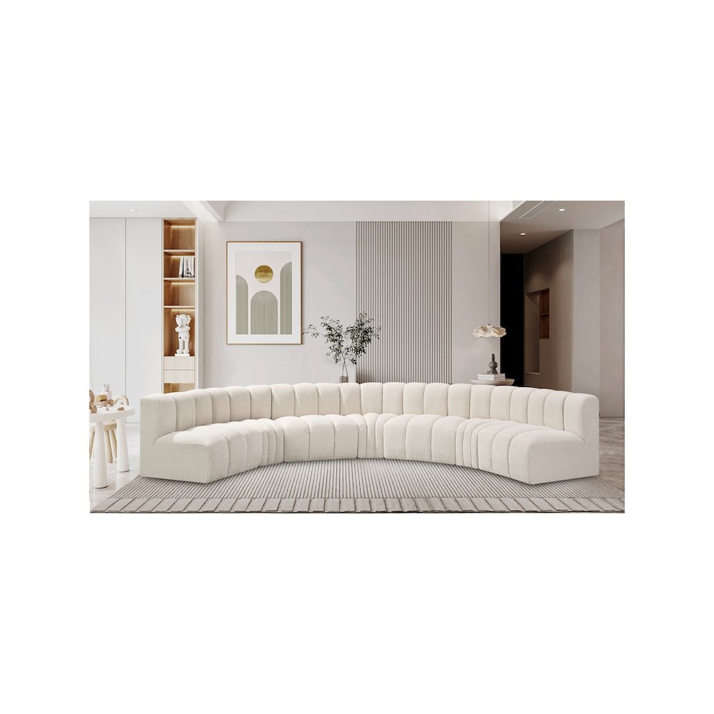Arc Cream Boucle Fabric Modular Sofa. Picture 2