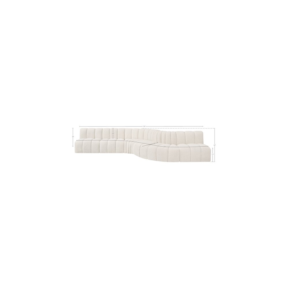 Arc Cream Boucle Fabric Modular Sofa. Picture 11
