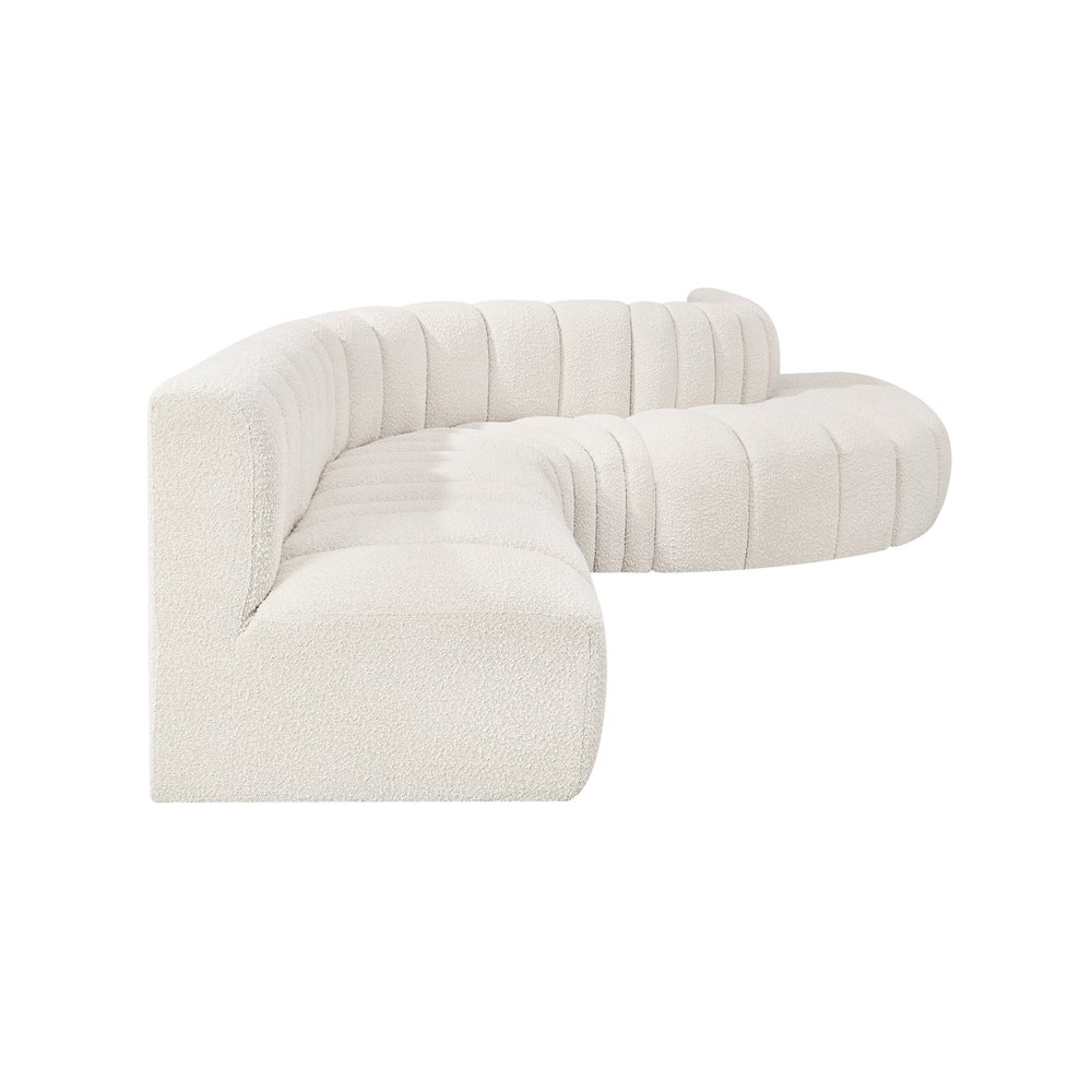 Arc Cream Boucle Fabric Modular Sofa. Picture 6