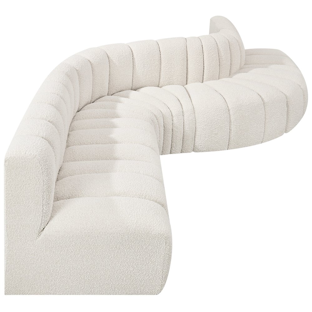 Arc Cream Boucle Fabric Modular Sofa. Picture 7