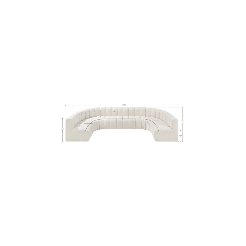 Arc Cream Boucle Fabric Modular Sofa. Picture 10