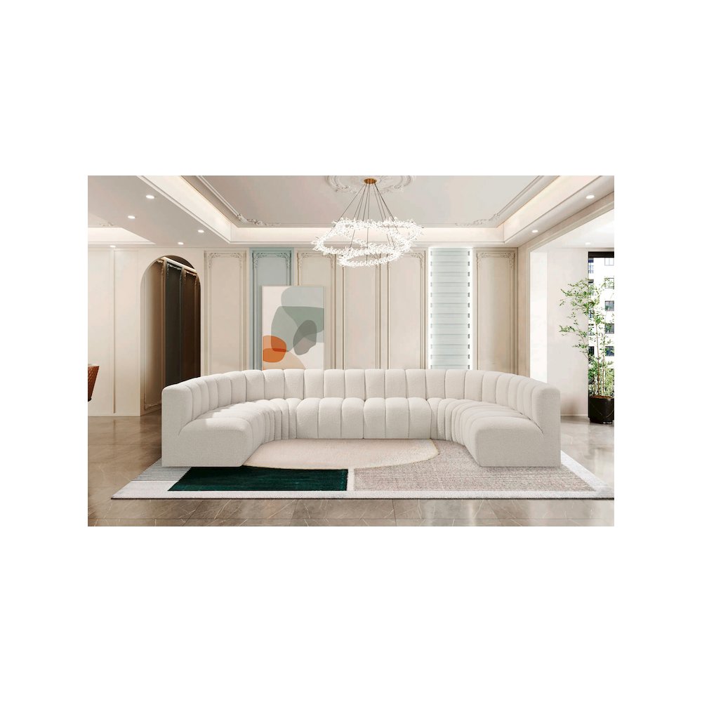 Arc Cream Boucle Fabric Modular Sofa. Picture 2