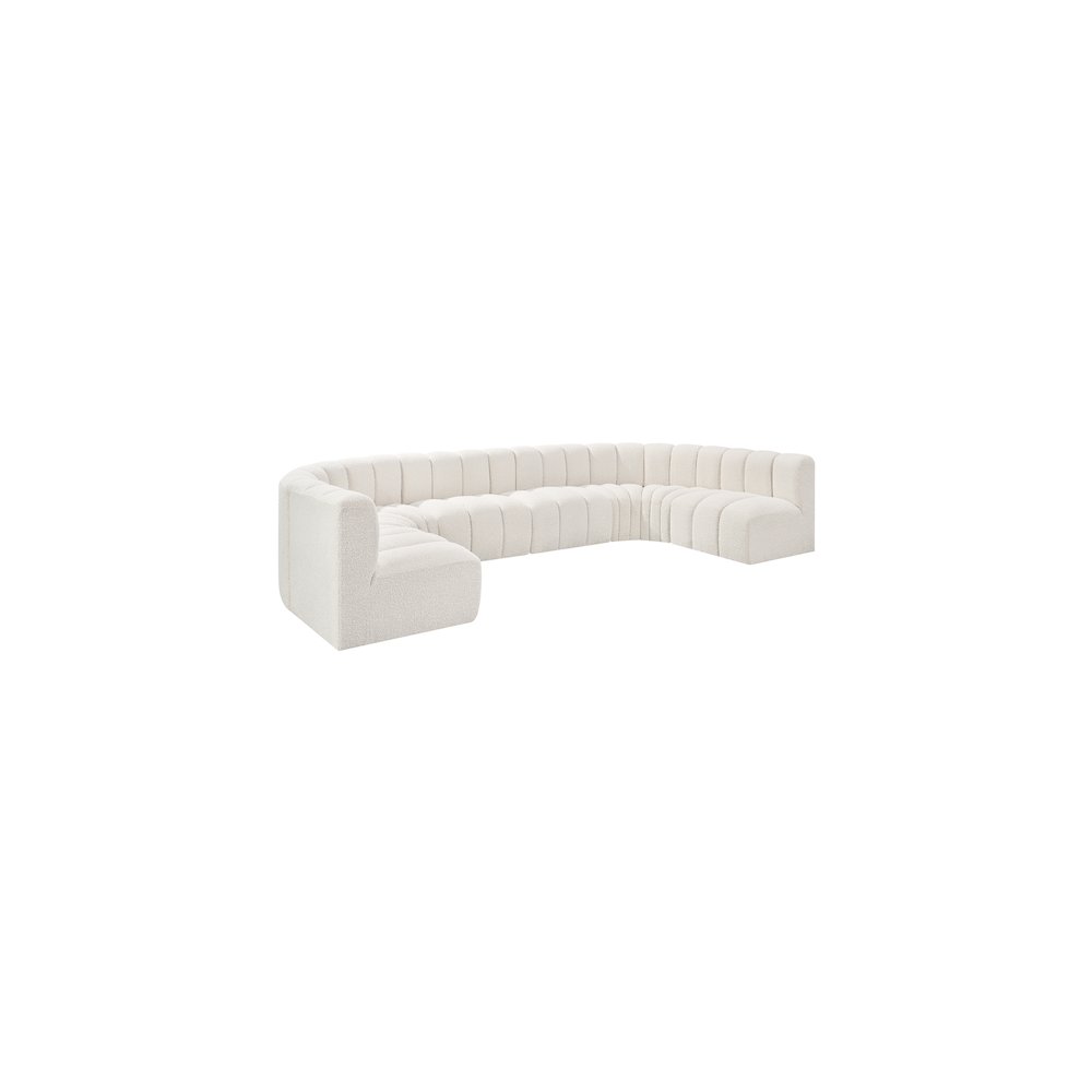 Arc Cream Boucle Fabric Modular Sofa. Picture 4