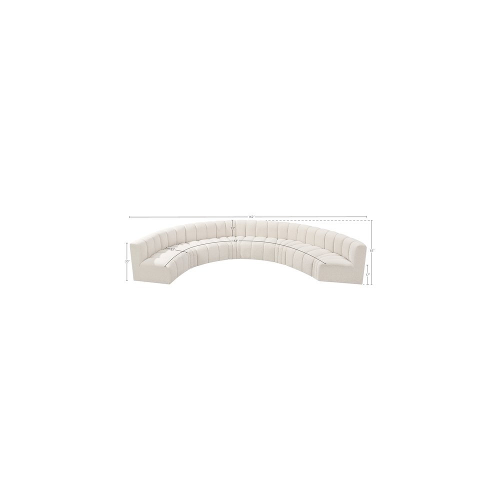 Arc Cream Boucle Fabric Modular Sofa. Picture 9