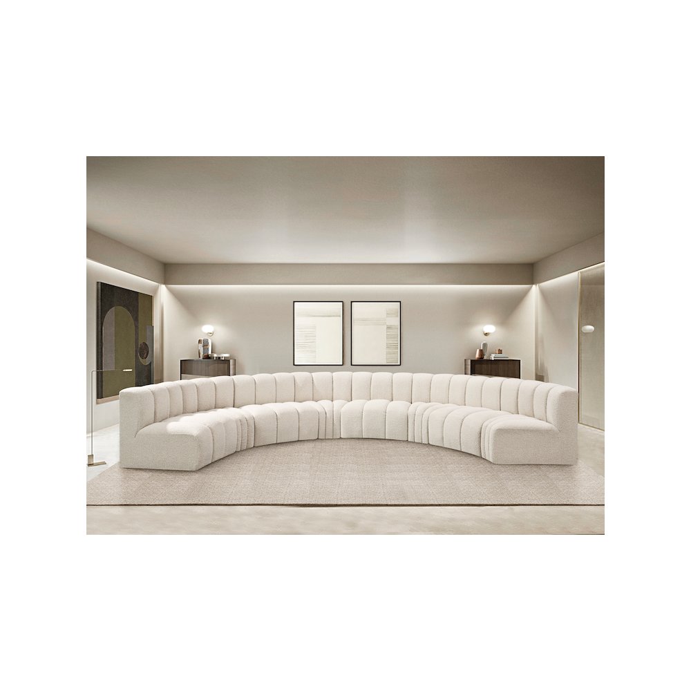Arc Cream Boucle Fabric Modular Sofa. Picture 2