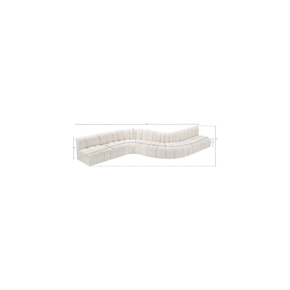 Arc Cream Boucle Fabric Modular Sofa. Picture 10