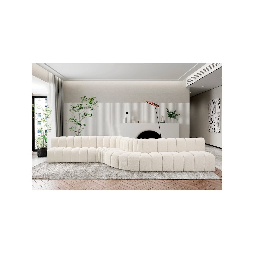 Arc Cream Boucle Fabric Modular Sofa. Picture 2