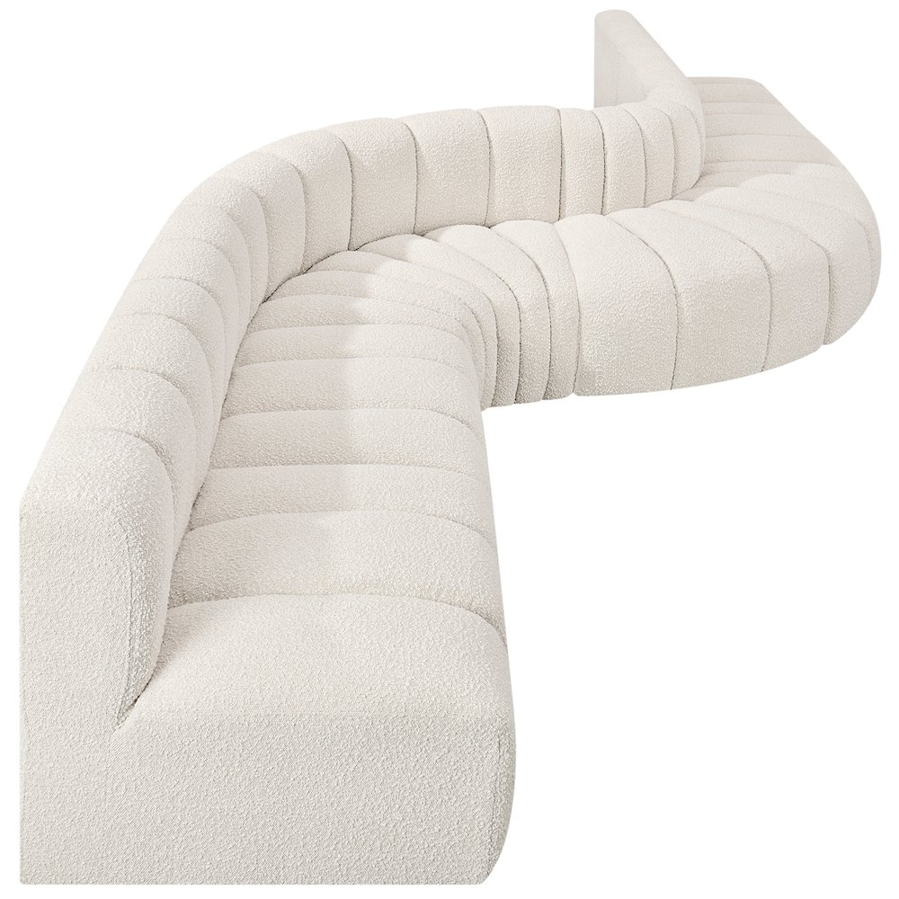 Arc Cream Boucle Fabric Modular Sofa. Picture 6