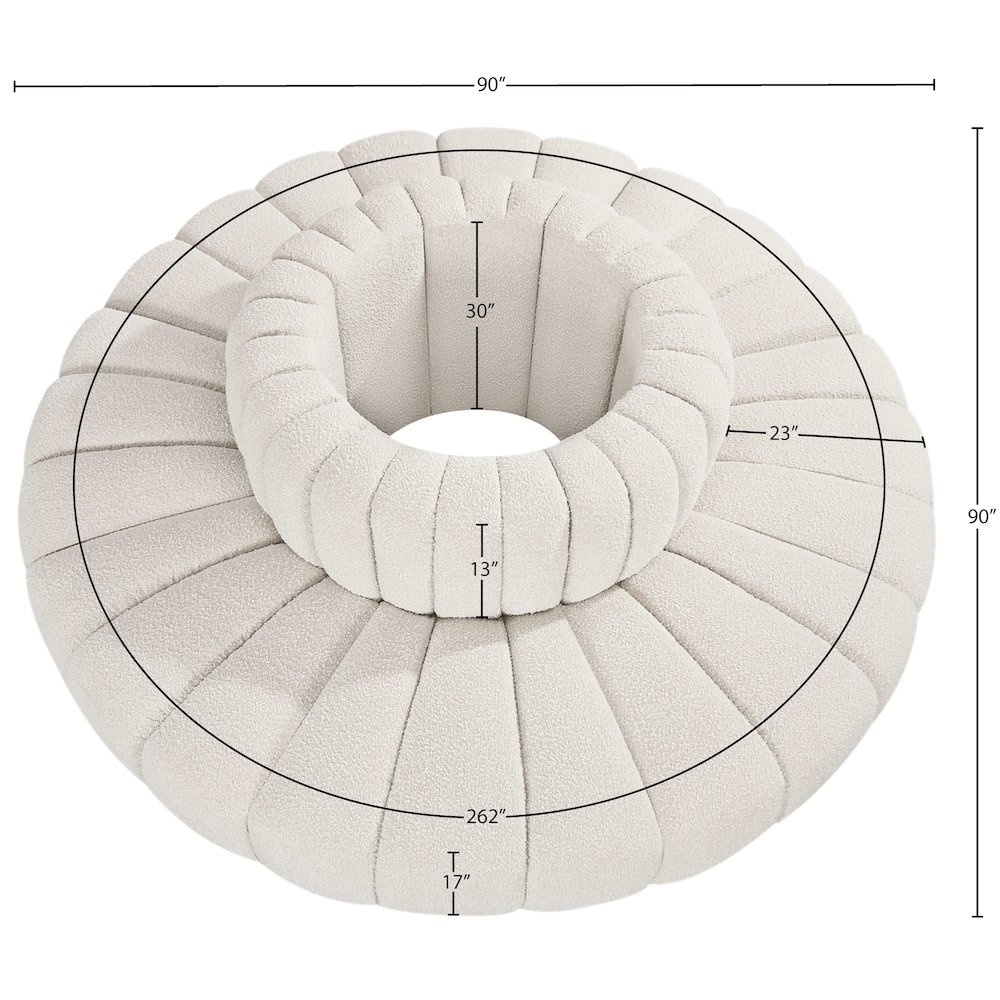 Arc Cream Boucle Fabric Modular Sofa. Picture 6