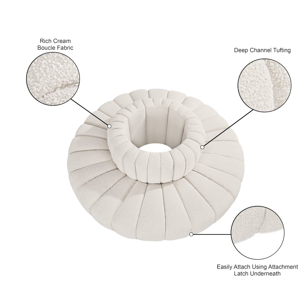 Arc Cream Boucle Fabric Modular Sofa. Picture 7