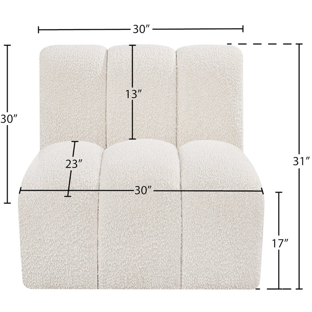 Arc Cream Boucle Fabric Straight Chair. Picture 7