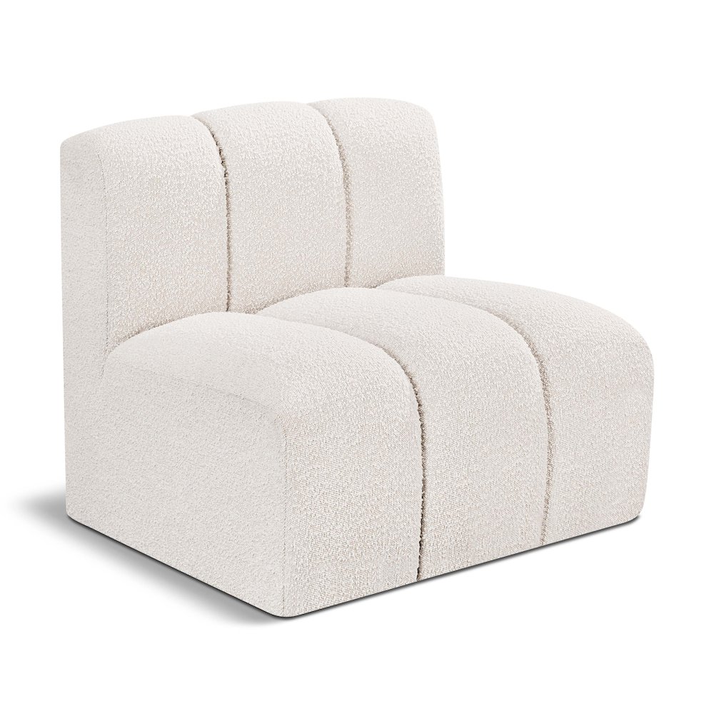 Arc Cream Boucle Fabric Straight Chair. Picture 1