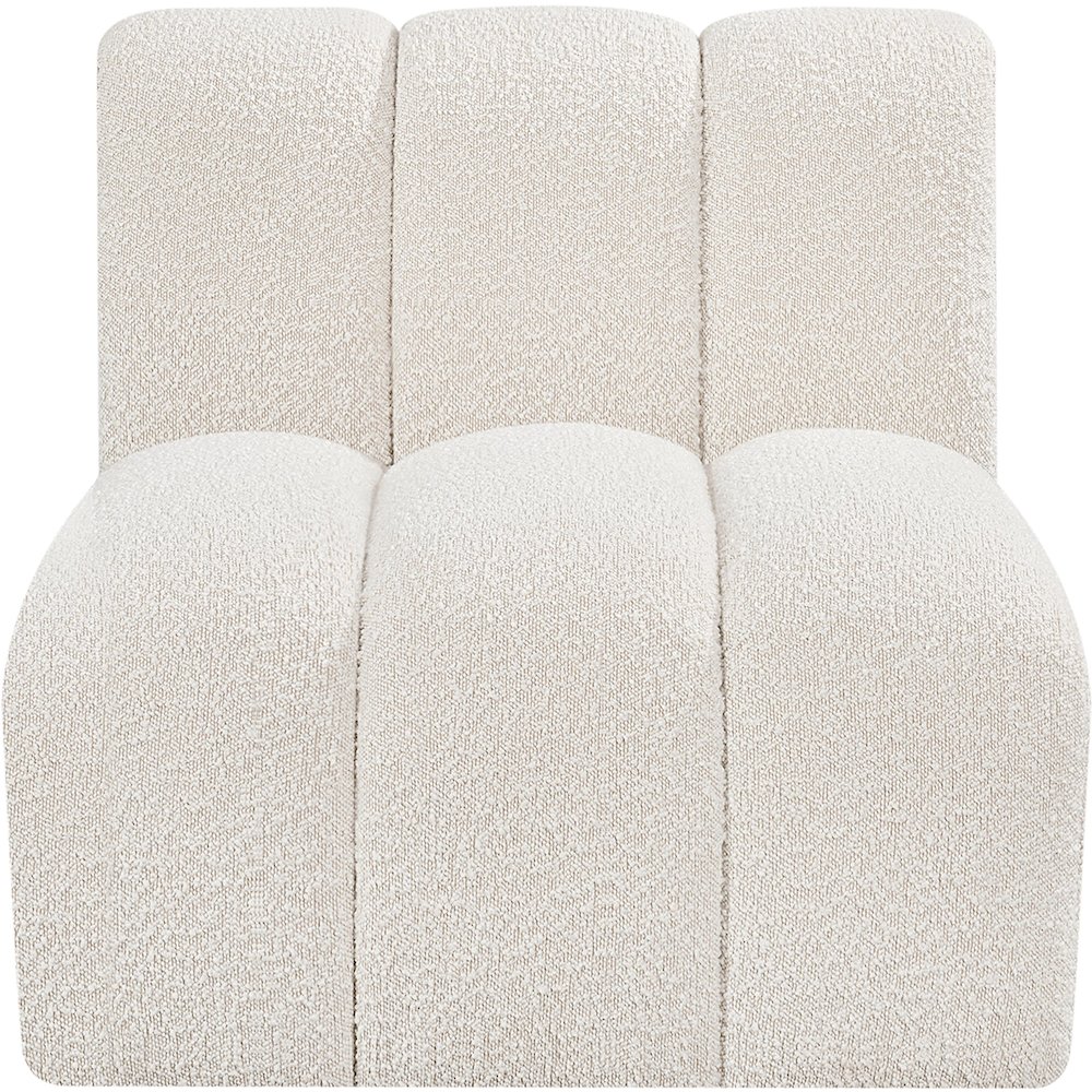 Arc Cream Boucle Fabric Straight Chair. Picture 4