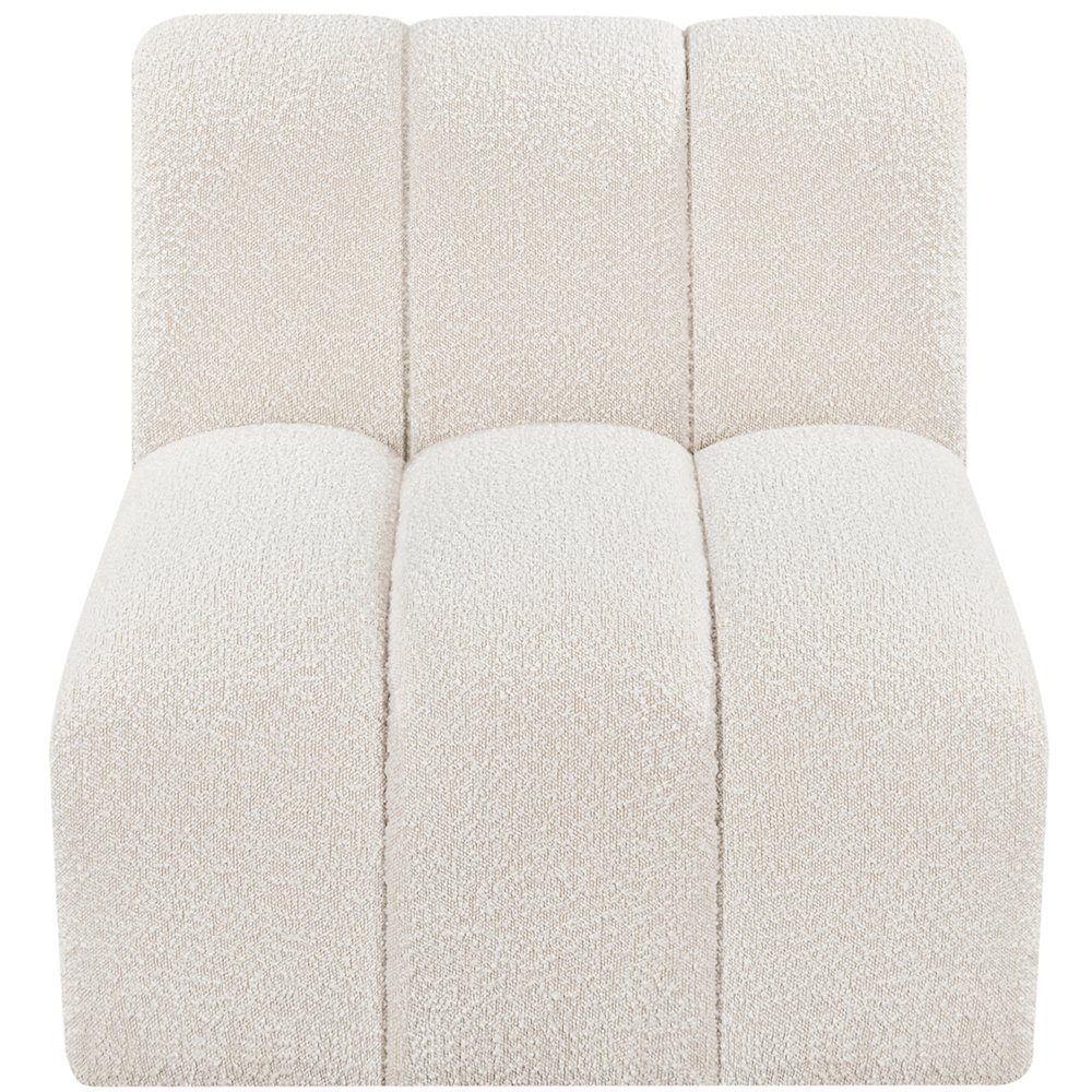 Arc Cream Boucle Fabric Straight Chair. Picture 5