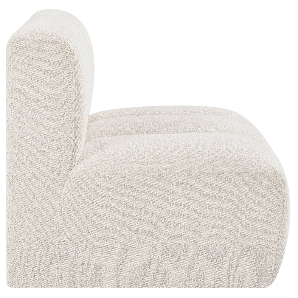 Arc Cream Boucle Fabric Straight Chair. Picture 6
