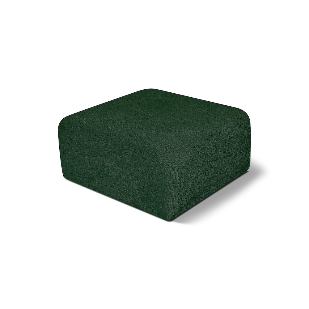 Arc Green Boucle Fabric Ottoman. Picture 1