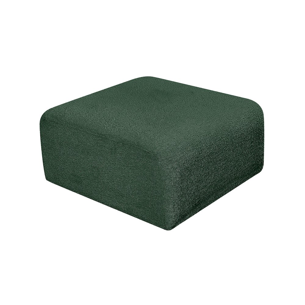 Arc Green Boucle Fabric Ottoman. Picture 3
