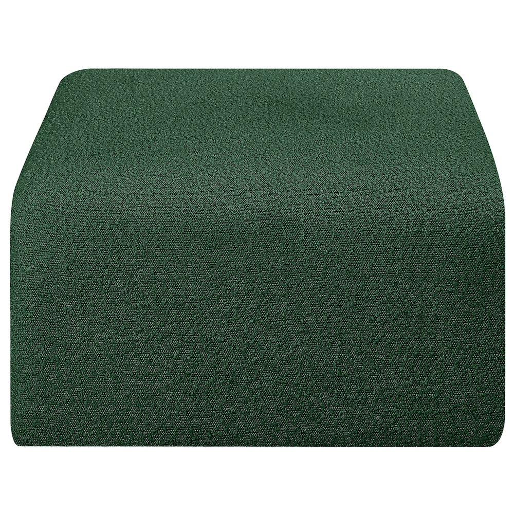 Arc Green Boucle Fabric Ottoman. Picture 4