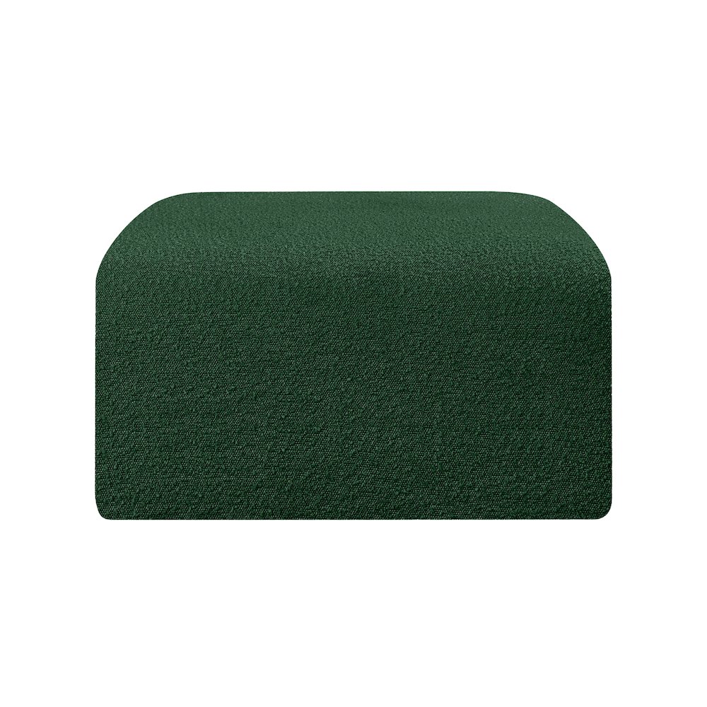 Arc Green Boucle Fabric Ottoman. Picture 5