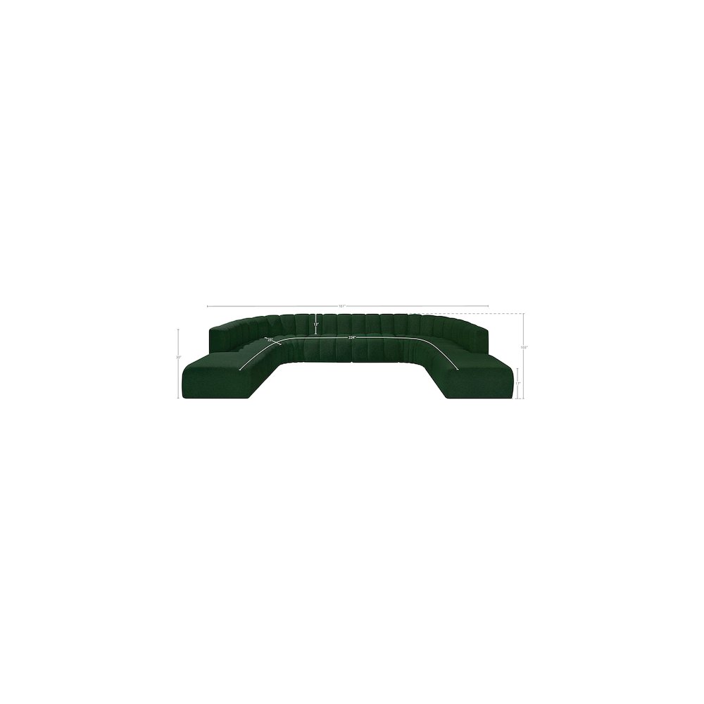 Arc Green Boucle Fabric Modular Sofa. Picture 10