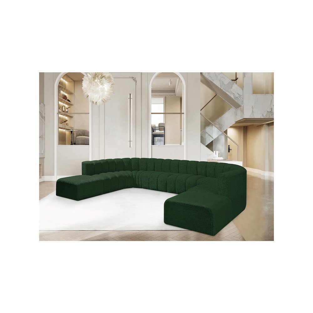 Arc Green Boucle Fabric Modular Sofa. Picture 2