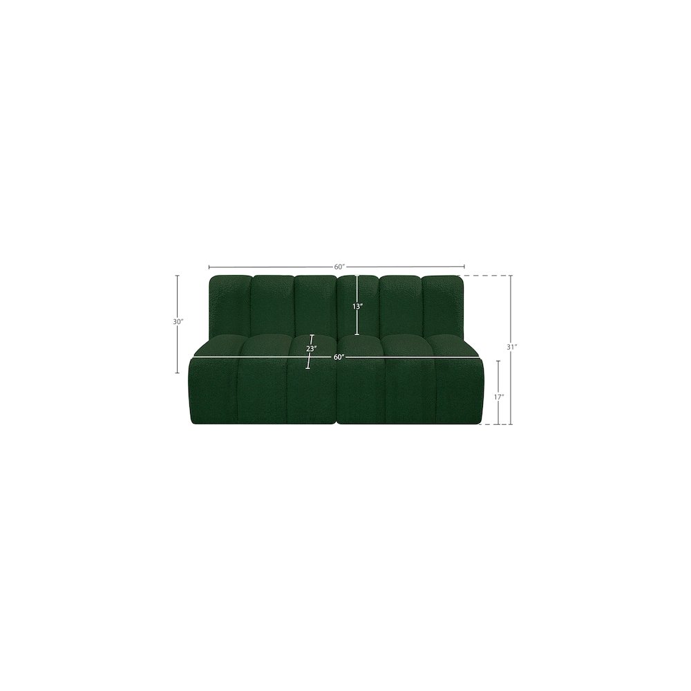 Arc Green Boucle Fabric Modular Sofa. Picture 8