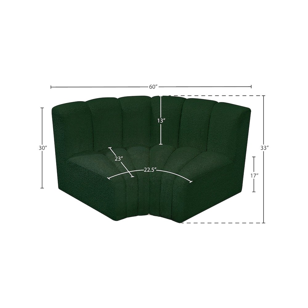 Arc Green Boucle Fabric Modular Sofa. Picture 6