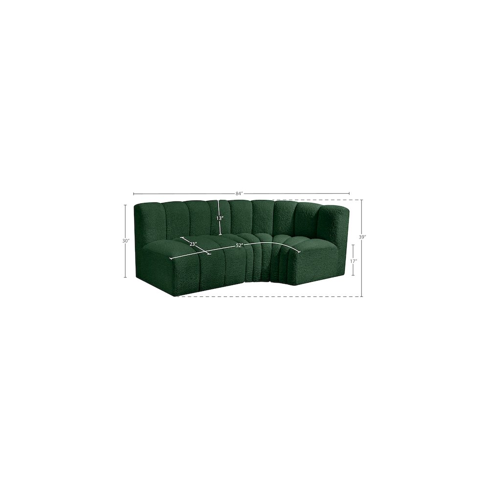 Arc Green Boucle Fabric Modular Sofa. Picture 7