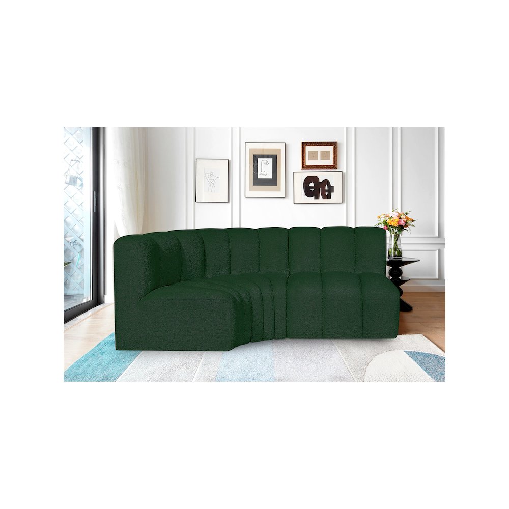 Arc Green Boucle Fabric Modular Sofa. Picture 2
