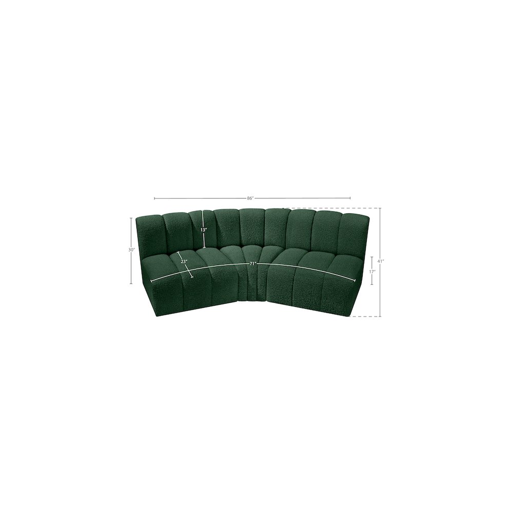 Arc Green Boucle Fabric Modular Sofa. Picture 7