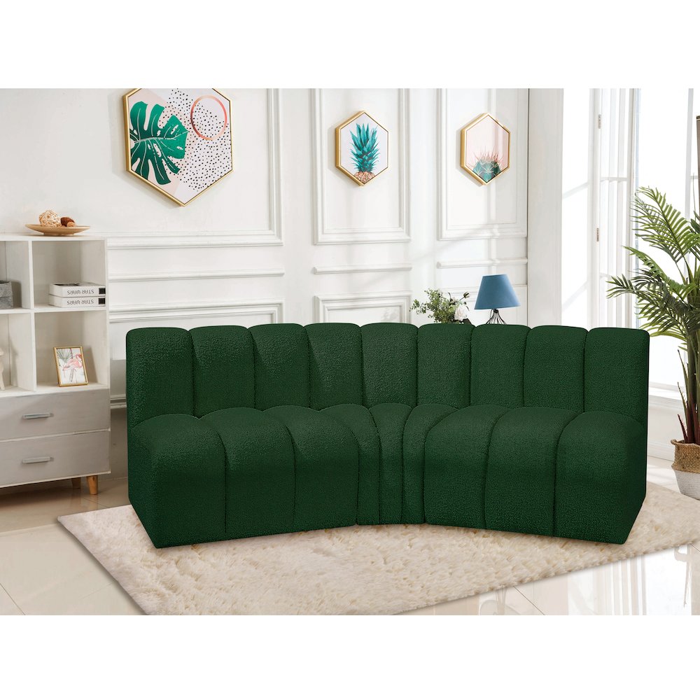 Arc Green Boucle Fabric Modular Sofa. Picture 2