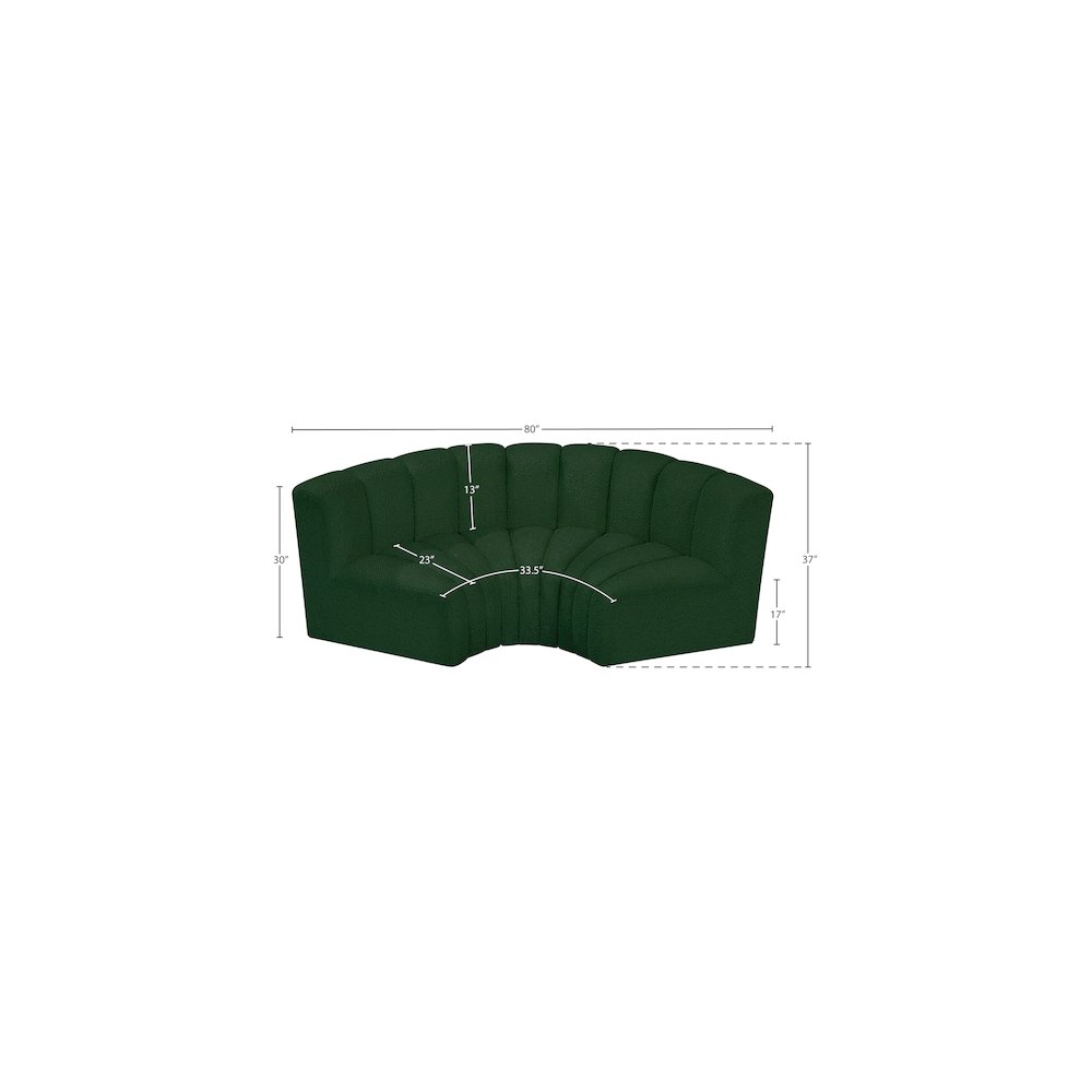 Arc Green Boucle Fabric Modular Sofa. Picture 8