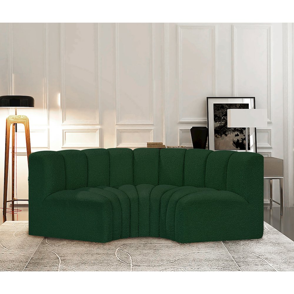 Arc Green Boucle Fabric Modular Sofa. Picture 2