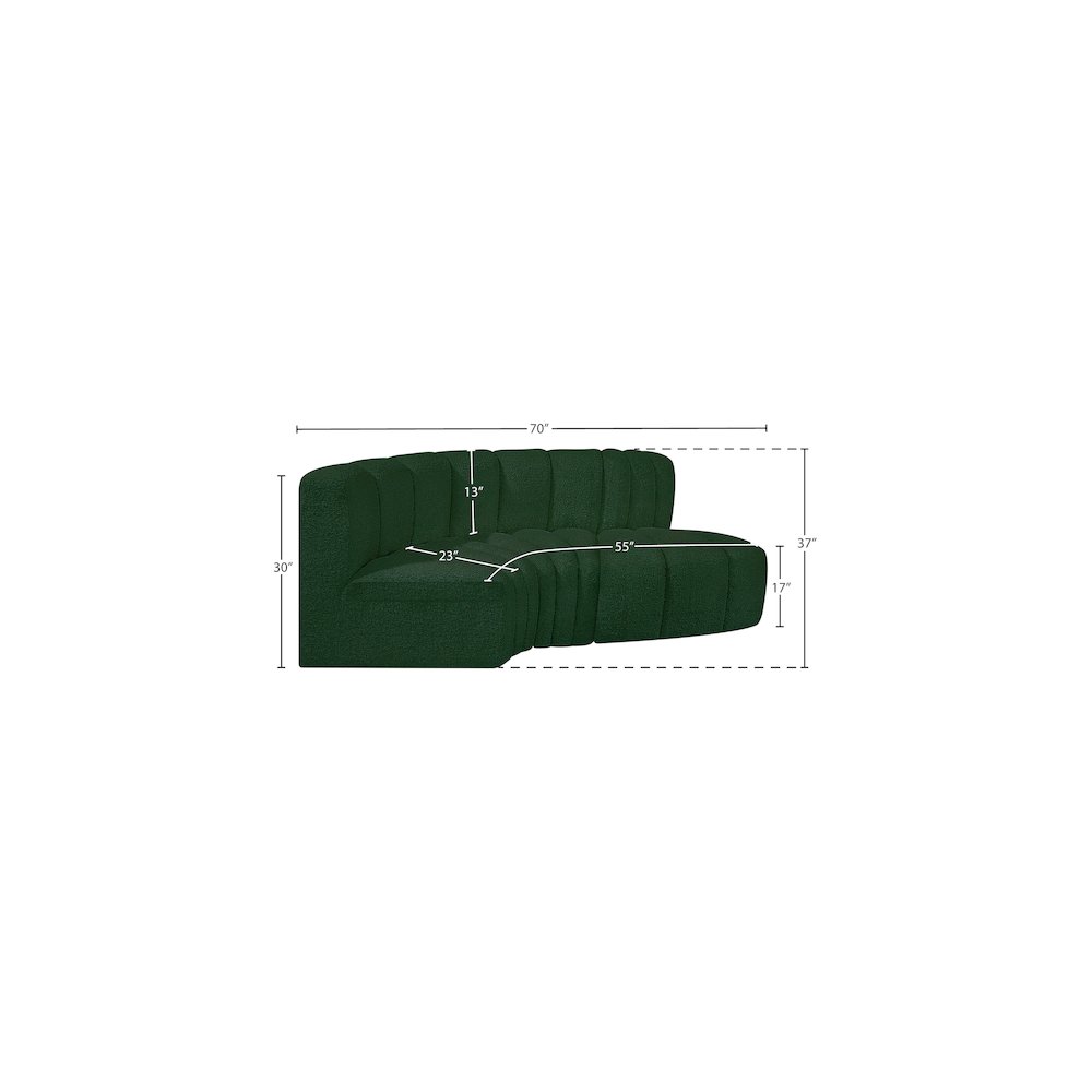 Arc Green Boucle Fabric Modular Sofa. Picture 7
