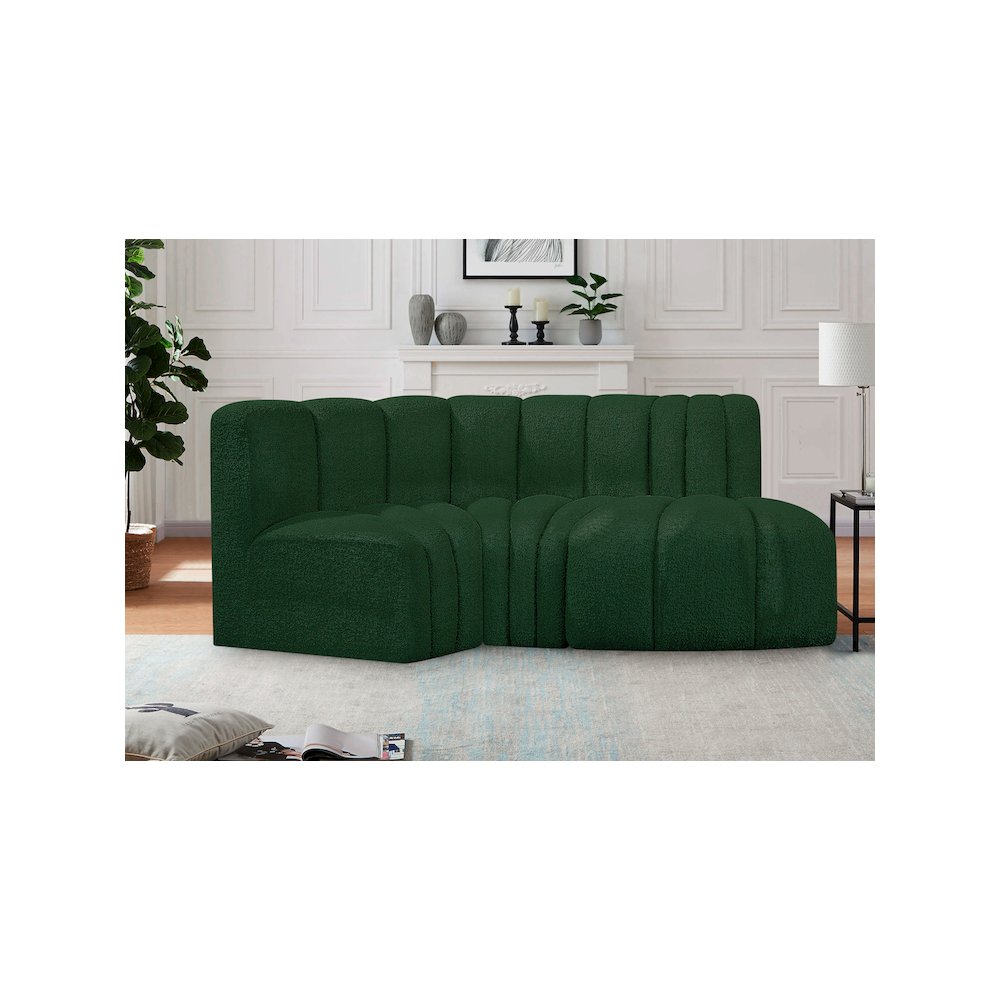 Arc Green Boucle Fabric Modular Sofa. Picture 2