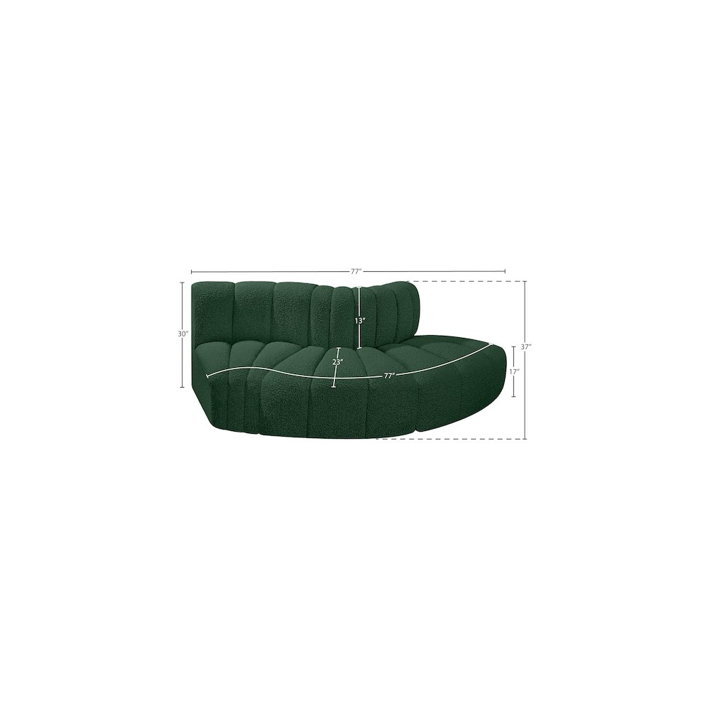 Arc Green Boucle Fabric Modular Sofa. Picture 6