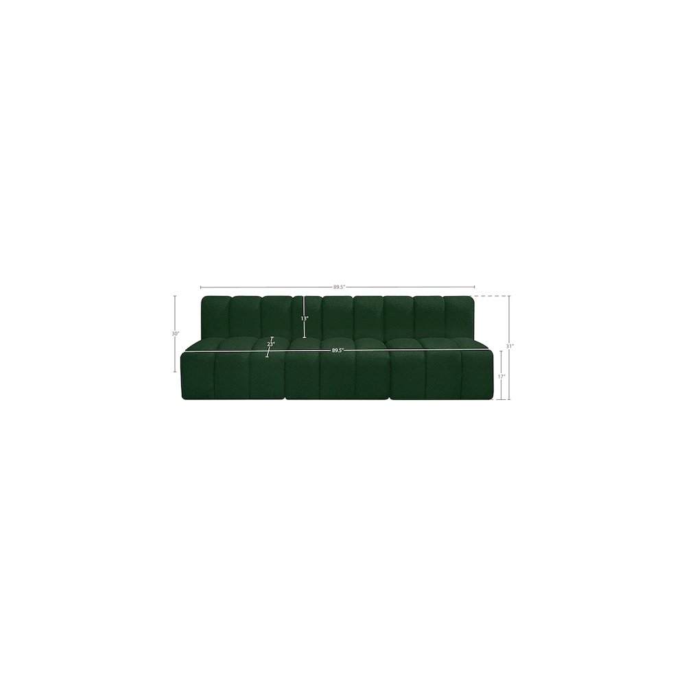 Arc Green Boucle Fabric Modular Sofa. Picture 8
