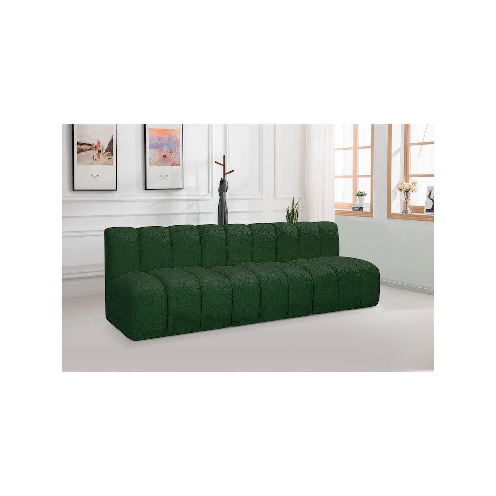 Arc Green Boucle Fabric Modular Sofa. Picture 2