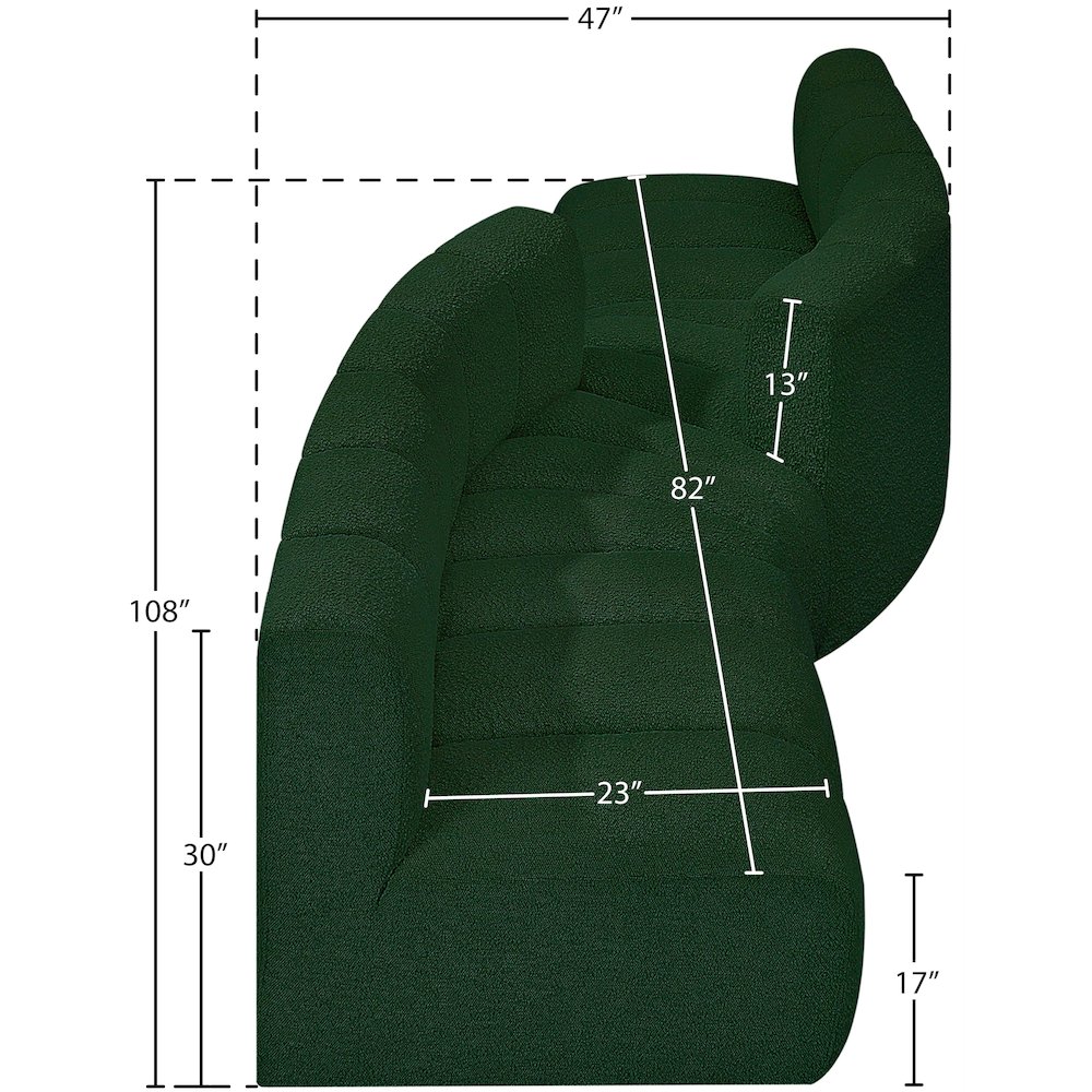 Arc Green Boucle Fabric Modular Sofa. Picture 7