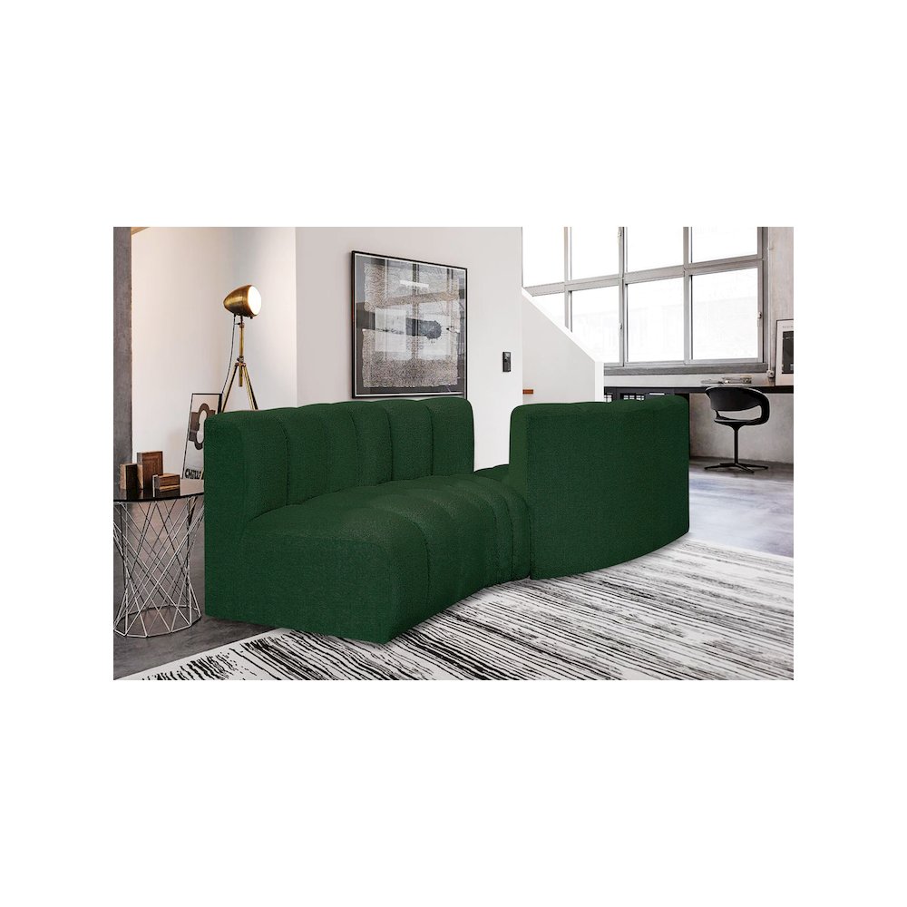 Arc Green Boucle Fabric Modular Sofa. Picture 2