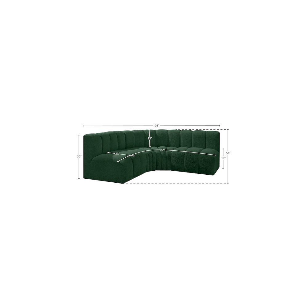 Arc Green Boucle Fabric Modular Sofa. Picture 8