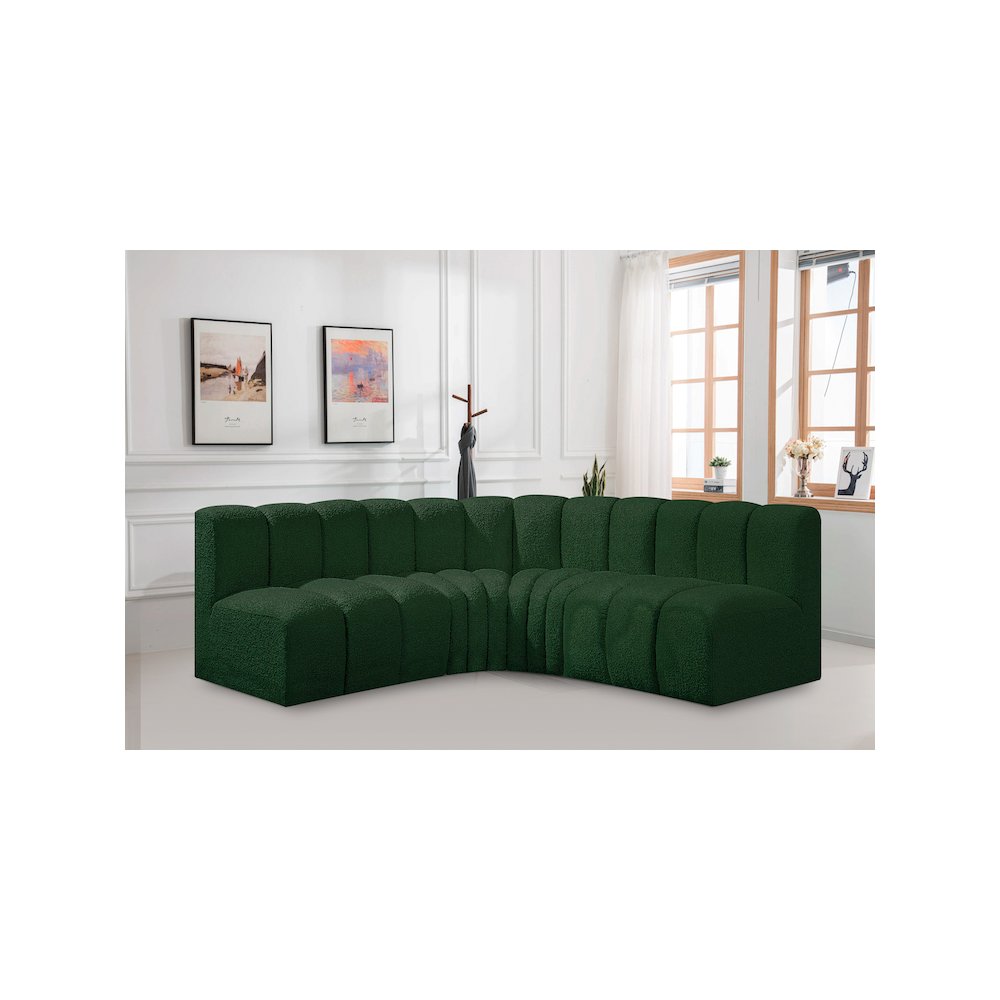 Arc Green Boucle Fabric Modular Sofa. Picture 2