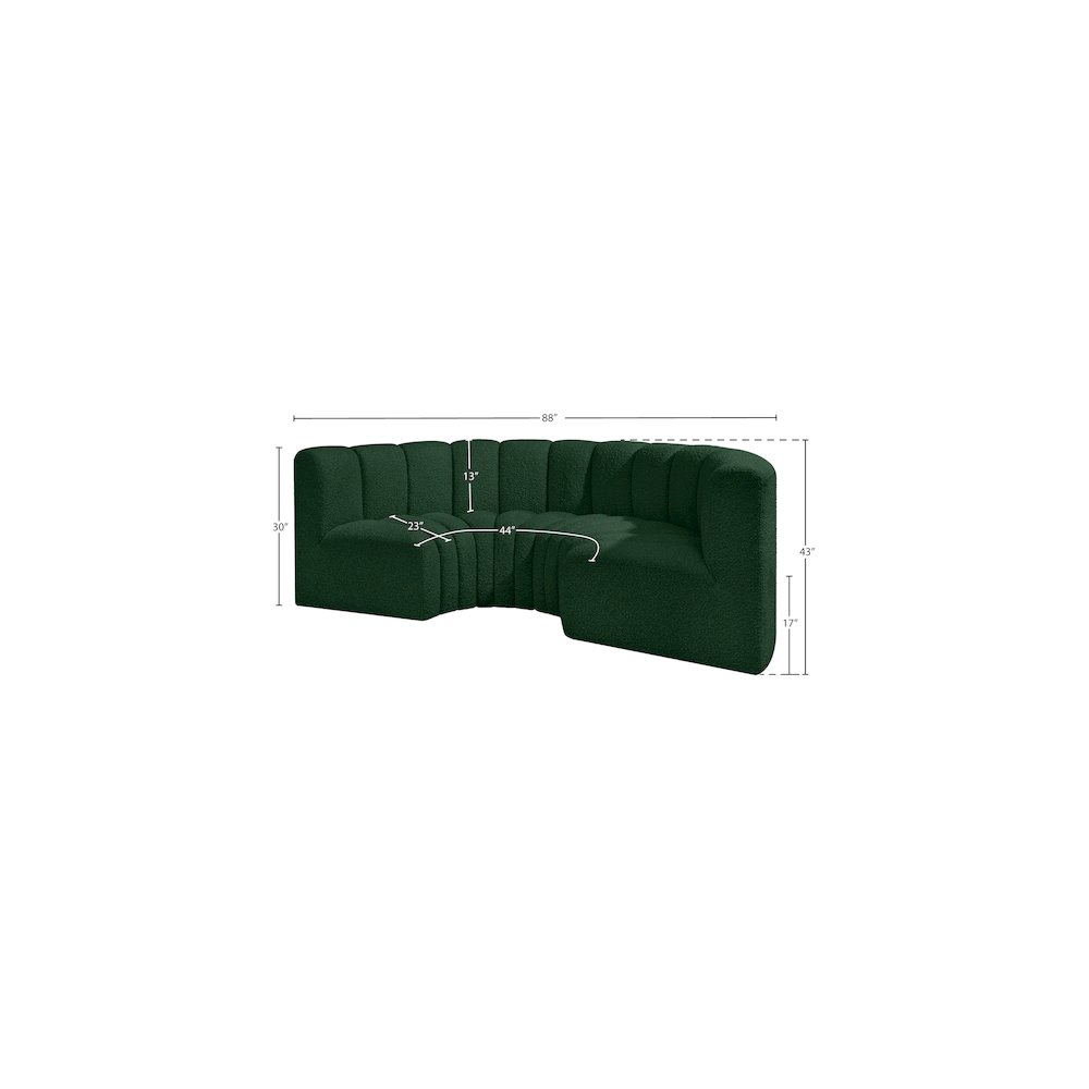 Arc Green Boucle Fabric Modular Sofa. Picture 8