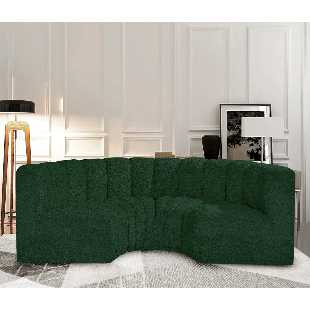 Arc Green Boucle Fabric Modular Sofa. Picture 2