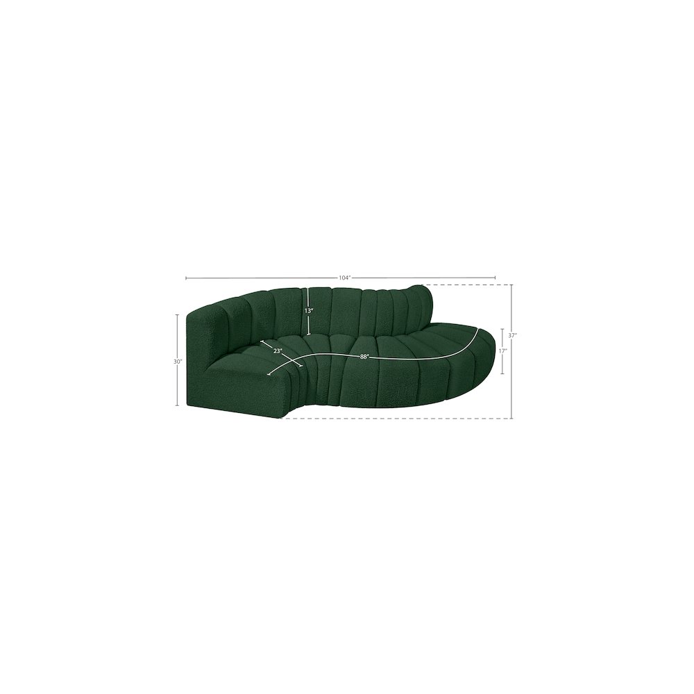 Arc Green Boucle Fabric Modular Sofa. Picture 6